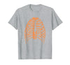 Orange Halloween Rib Cage Ribcage T-Shirt - Heather Grey