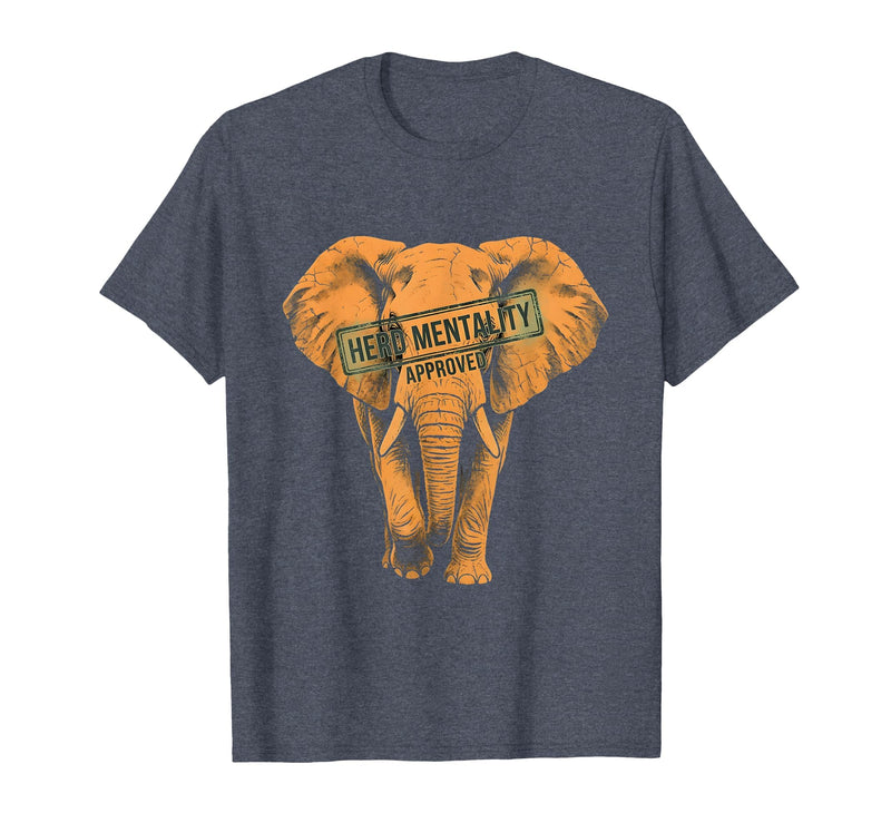 Mademark Herd Mentality Approved Elephant Design T-Shirt - Men - Heather Blue