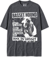 BABATEES U.S.A. MAX-Heavyweight Punk Rock Animals Shaka Wear Oversized 7.5oz Cotton Tshirt - Basset Hound