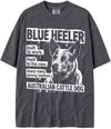 BABATEES U.S.A. MAX-Heavyweight Punk Rock Animals Shaka Wear Oversized 7.5oz Cotton Tshirt - Blue Heeler