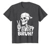 Skeleton Peace Sign Shirts For Men Women & Kids Bruh Skeleton Hand Peace Sign Halloween Skeleton Hand Sign T-Shirt - Dark