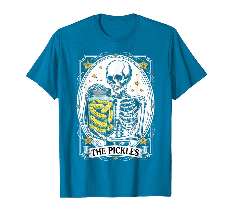Tarot Card Skeleton Halloween Ades.shirt The Pickles Tarot Card Skeleton Canning Season Gardener T-Shirt - Sapphire Blue