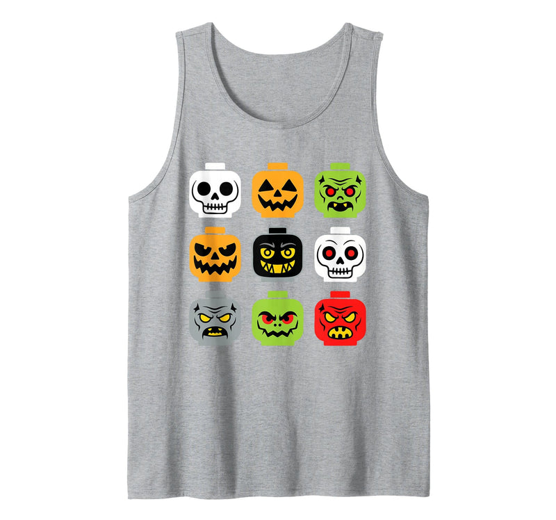 Halloween Building Brick Head Shirts Halloween Building Brick Head Shirt Adult Men Kids Youth Boy Tank Top - Heather Grey