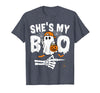 Funny Couples Halloween Matching Couple Outfits He's My Boo Matching Couple Halloween Couples She's My Boo T-Shirt - Heather