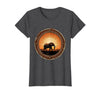 Mademark Elephant Silhouette Glowing Safari Sunset T-Shirt - Women - Dark Heather Grey