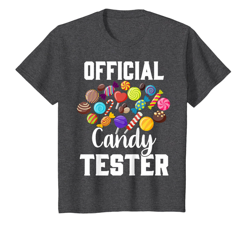 Candy Tester Sweets Lover Gifts & Apparel Official Candy Tester Halloween Costume Boys Girls Kids T-Shirt - Dark Heather Grey