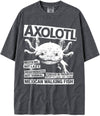 BABATEES U.S.A. MAX-Heavyweight Punk Rock Animals Shaka Wear Oversized 7.5oz Cotton Tshirt - Axolotl