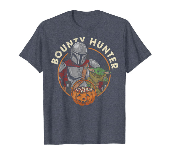 Star Wars The Mandalorian Halloween Candy Bounty Hunter T-Shirt - Heather Blue