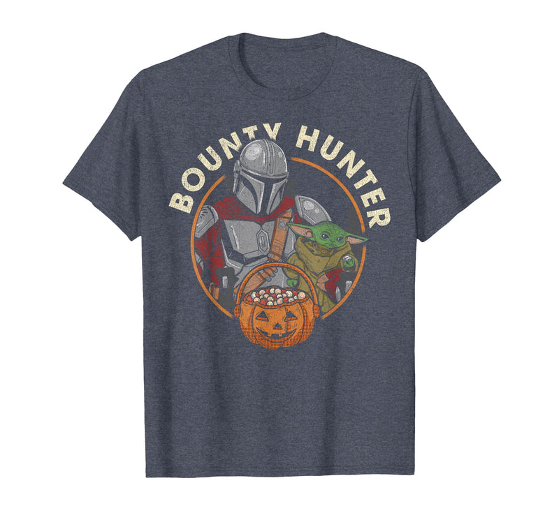 Star Wars The Mandalorian Halloween Candy Bounty Hunter T-Shirt - Heather Blue