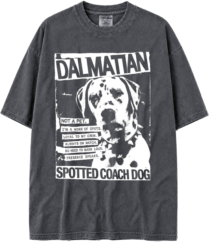 BABATEES U.S.A. MAX-Heavyweight Punk Rock Animals Shaka Wear Oversized 7.5oz Cotton Tshirt - Dalmatian