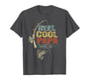 Cool Papa Fathers Day Fishing Gifts Funny Fisherman Vintage Reel Cool Papa T-Shirt - Dark Heather Grey