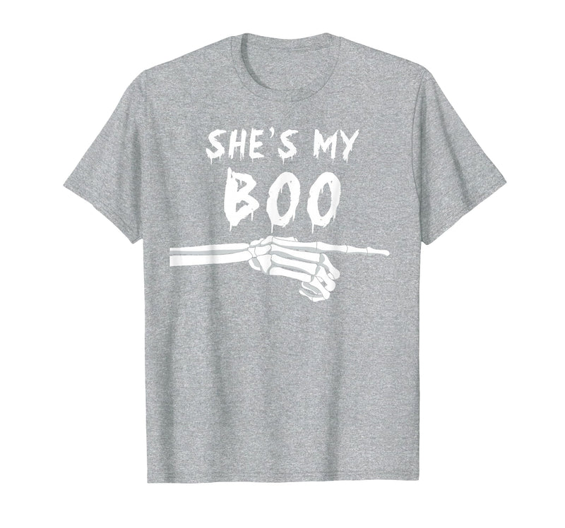 Miftees Matching Halloween Tees She's My Boo Matching Halloween Costume She's My Boo T-Shirt - Heather Grey