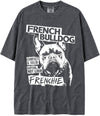 BABATEES U.S.A. MAX-Heavyweight Punk Rock Animals Shaka Wear Oversized 7.5oz Cotton Tshirt - French Bulldog