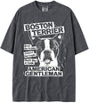 BABATEES U.S.A. MAX-Heavyweight Punk Rock Animals Shaka Wear Oversized 7.5oz Cotton Tshirt - Boston Terrier