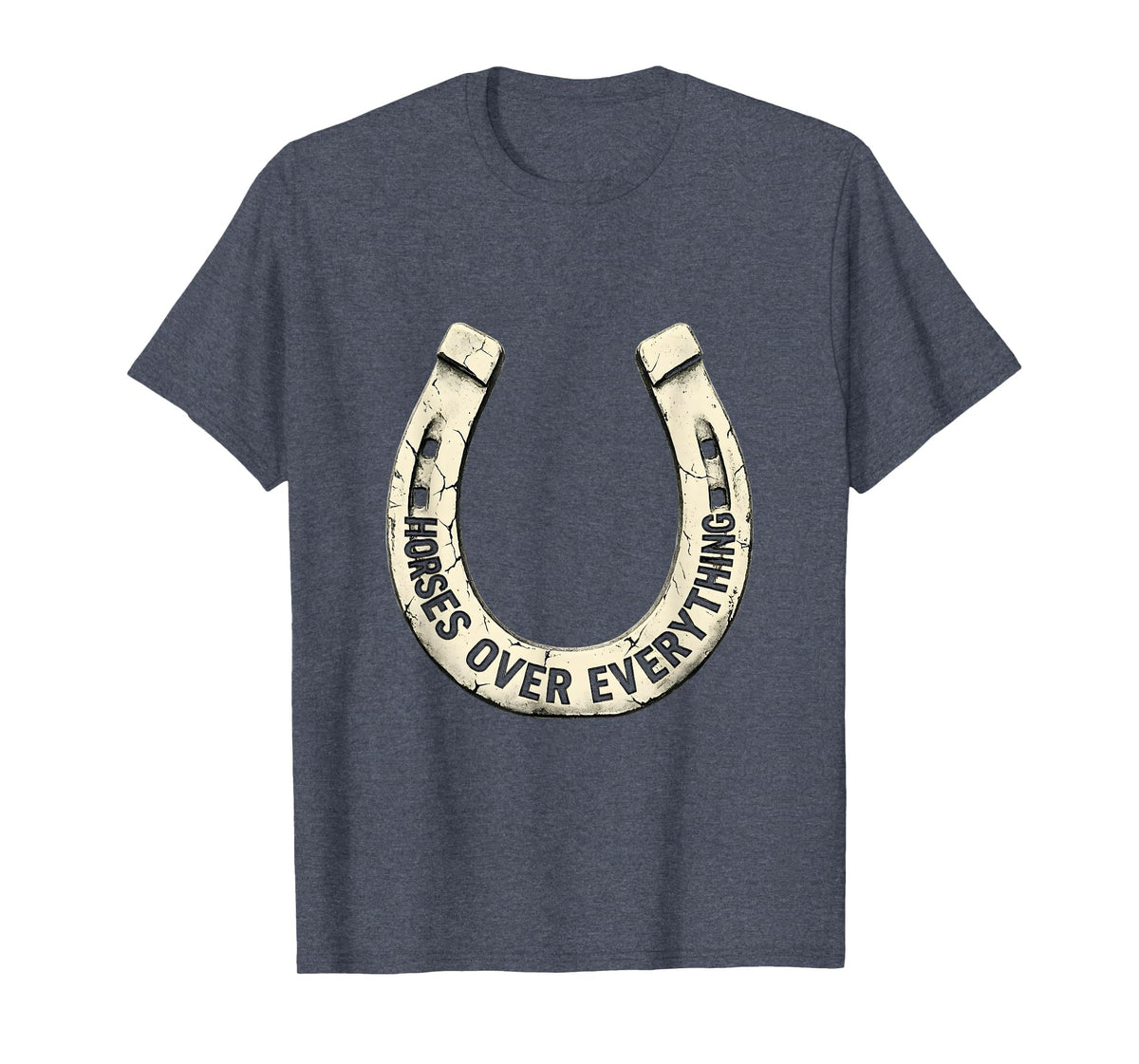 Mademark Horses Over Everything Equestrian Design T-Shirt - Men - Heather Blue