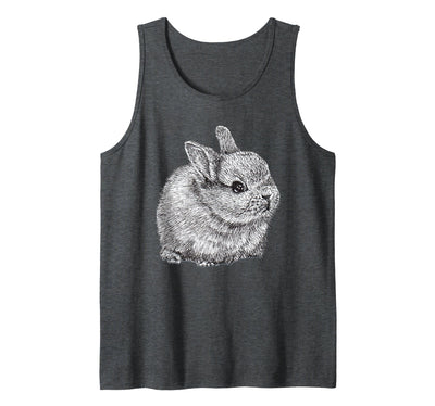 Sketched Rabbit Head Portrait Tank Top