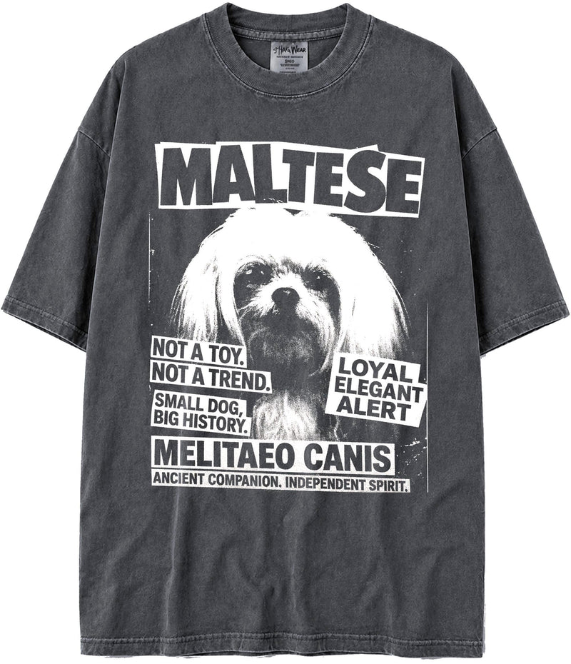 BABATEES U.S.A. MAX-Heavyweight Punk Rock Animals Shaka Wear Oversized 7.5oz Cotton Tshirt - Maltese