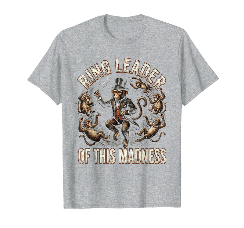 Mademark Ring Leader Of This Madness Circus Monkey Design T-Shirt - Men - Heather Grey