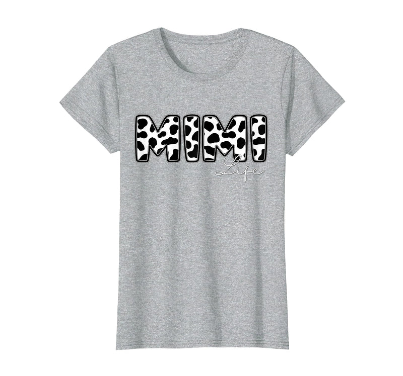 Cow Print Matching Family Apparel Mimi Life Cow Print Family Matching T-Shirt - Heather Grey