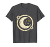 Mademark Floral Horns Halloween Braided Witch Illustration T-Shirt - Dark Heather Grey