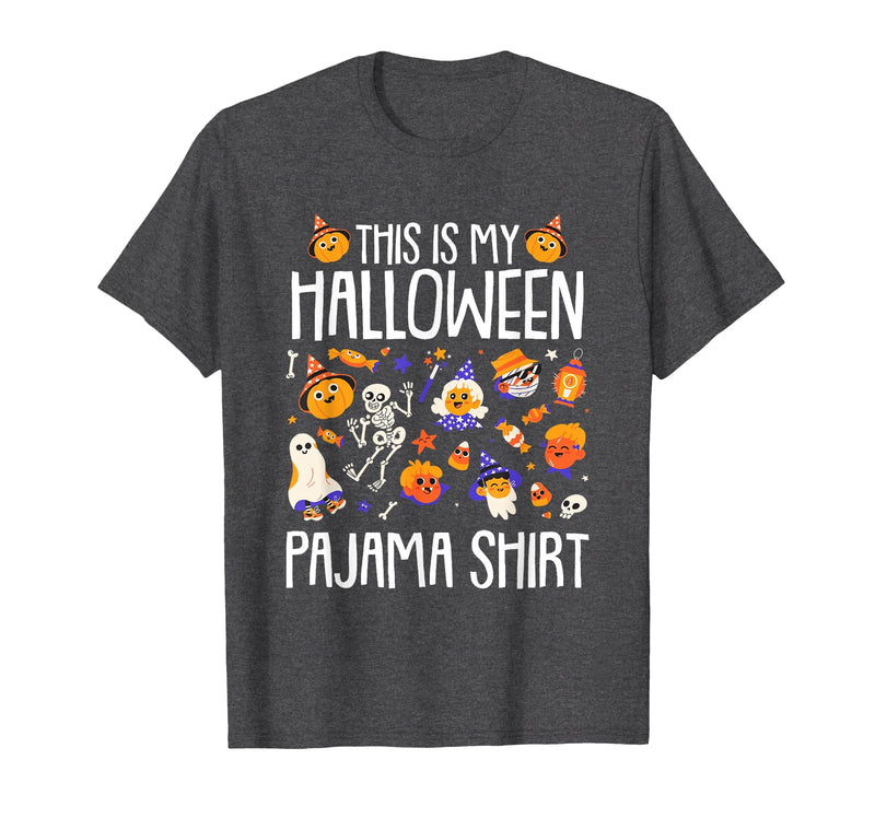 Halloween Shirts Costume Women Men Kids Pajama This is My Halloween Pajama Shirt Pumpkin Witch Skeleton T-Shirt - Dark