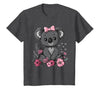 We Love Koalas - Kids Apparel Co. Koala Kawaii Koala Bear Pink Bow Flowers Girls Kids T-Shirt - Dark Heather Grey