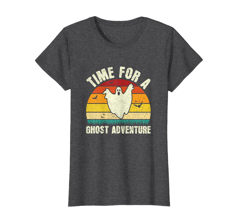 Funny Ghost Hunting Halloween Women Men Funny Ghost Hunting Scary Halloween Ghost Hunter T-Shirt - Dark Heather Grey