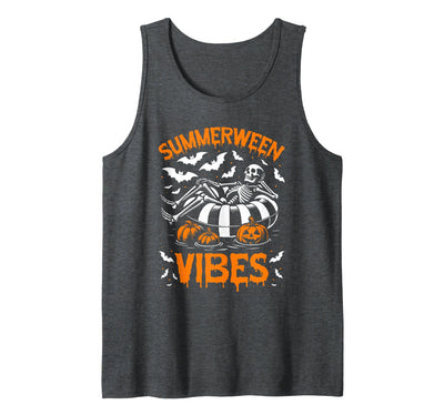 Summerween Vibes Summer Halloween Apparel Summerween Vibes Skeleton Float Summer Halloween Tank Top