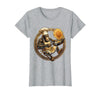 Mademark Funny Monkey Chef Flipping Pancakes Graphic Tee T-Shirt - Women - Heather Grey