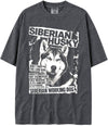 BABATEES U.S.A. MAX-Heavyweight Punk Rock Animals Shaka Wear Oversized 7.5oz Cotton Tshirt - Siberian Husky