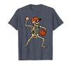Funny Skeleton Baseball Tee Skeleton Baseball Halloween Costume Pitcher Sport Player T-Shirt - Heather Blue