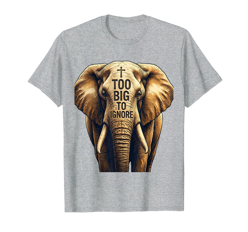 Mademark Too Big To Ignore Bold Elephant Graphic Design T-Shirt - Men - Heather Grey