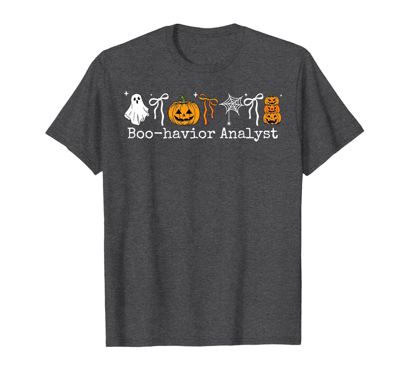 Behavior Analyst Halloween ABA Ghost Boo-havior Boo-Havior Analyst Pumpkin Ghost ABA Therapist Halloween T-Shirt - Dark