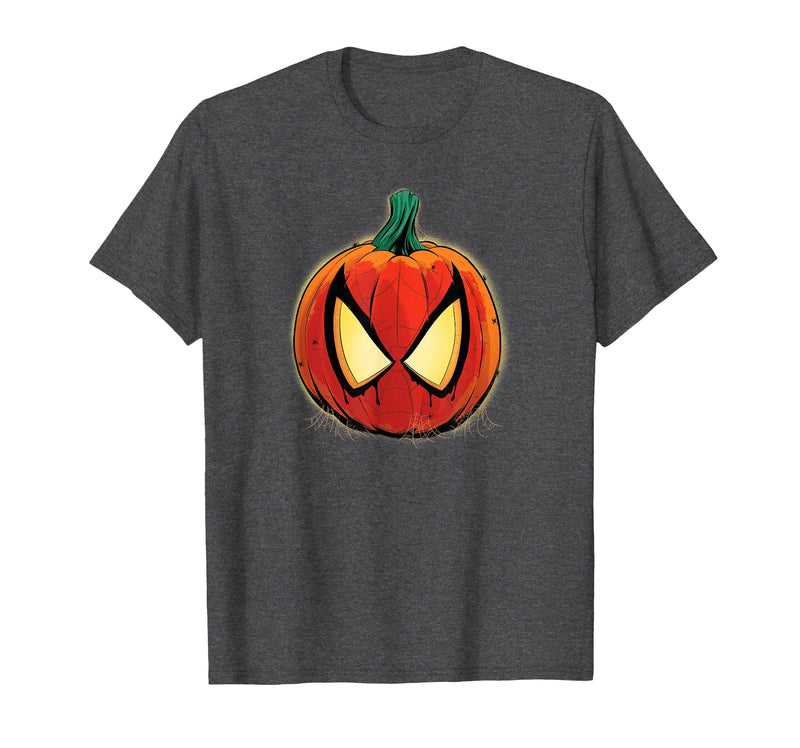 Marvel Spider-Man Halloween Spooky Pumpkin Jack-o'-Lantern T-Shirt - Dark Heather Grey
