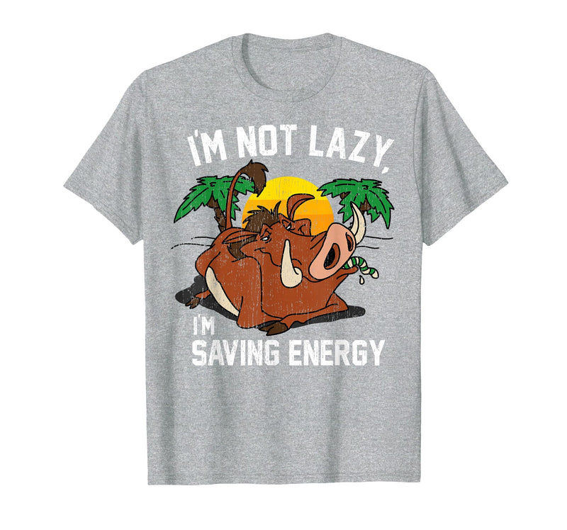 Disney Lion King Lazy Pumbaa Graphic T-Shirt T-Shirt - Heather Grey