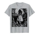 Alice in Wonderland - Down the Rabbit Hole Fantasy Vintage T-Shirt in Heather Grey