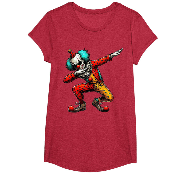 Creepy Halloween Dabbing Dab Dance Dabbing Creepy Clown Scary Halloween Dab Dance T-Shirt - Red Heather
