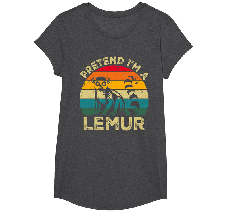 Funny Costume Party Halloween Tees by T&T Pretend I'm A Lemur Lazy Halloween Costume T-Shirt - Dark Heather Grey