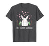 Cute Bunny Grandma Rabbit Grandmother T-Shirt in Dark Heather Grey