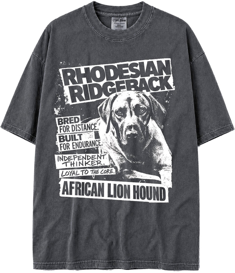 BABATEES U.S.A. MAX-Heavyweight Punk Rock Animals Shaka Wear Oversized 7.5oz Cotton Tshirt - Rhodesian Ridgeback
