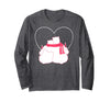 Coca-Cola Company Coca-Cola - Polar Bear Heart Hug Long Sleeve T-Shirt - Dark Heather Grey