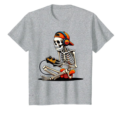 halloween skeleton shirts for teen boys men kids Halloween Skeleton Gamer Video Gaming Funny Gaming Skeleton T-Shirt