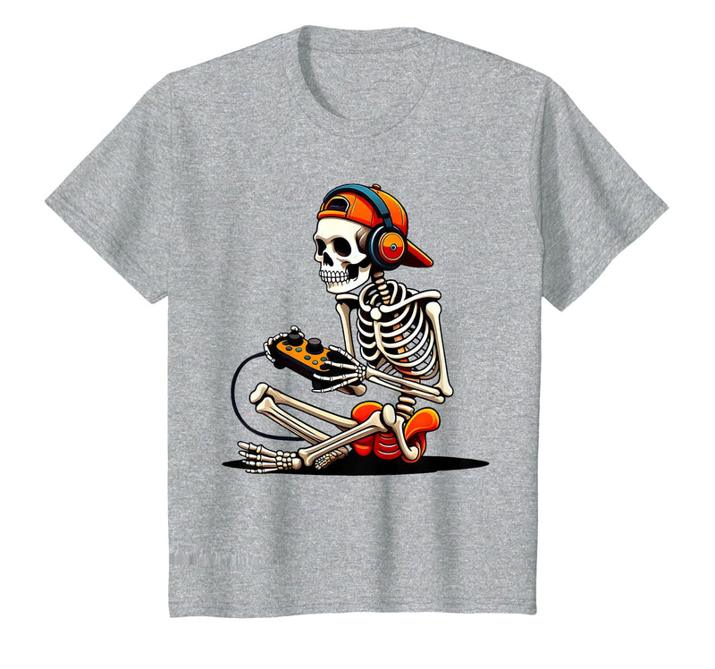 halloween skeleton shirts for teen boys men kids Halloween Skeleton Gamer Video Gaming Funny Gaming Skeleton T-Shirt -
