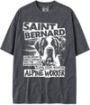 BABATEES U.S.A. MAX-Heavyweight Punk Rock Animals Shaka Wear Oversized 7.5oz Cotton Tshirt - Saint Bernard