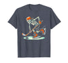 Halloween Costume For Hockey Lovers Funny Skeleton Hockey Halloween for Ice Hockey Lovers T-Shirt - Heather Blue