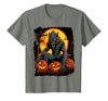 FrightNightFits Werewolf Orange Halloween T-Shirt - Olive Heather