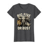 Mademark Big Five or Bust Safari Wildlife Design T-Shirt - Women - Dark Heather Grey