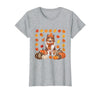 Shetland Sheepdog Sheltie Shop Sheltie Shetland Sheepdog Pumpkins Fall Leaves Halloween T-Shirt - Heather Grey