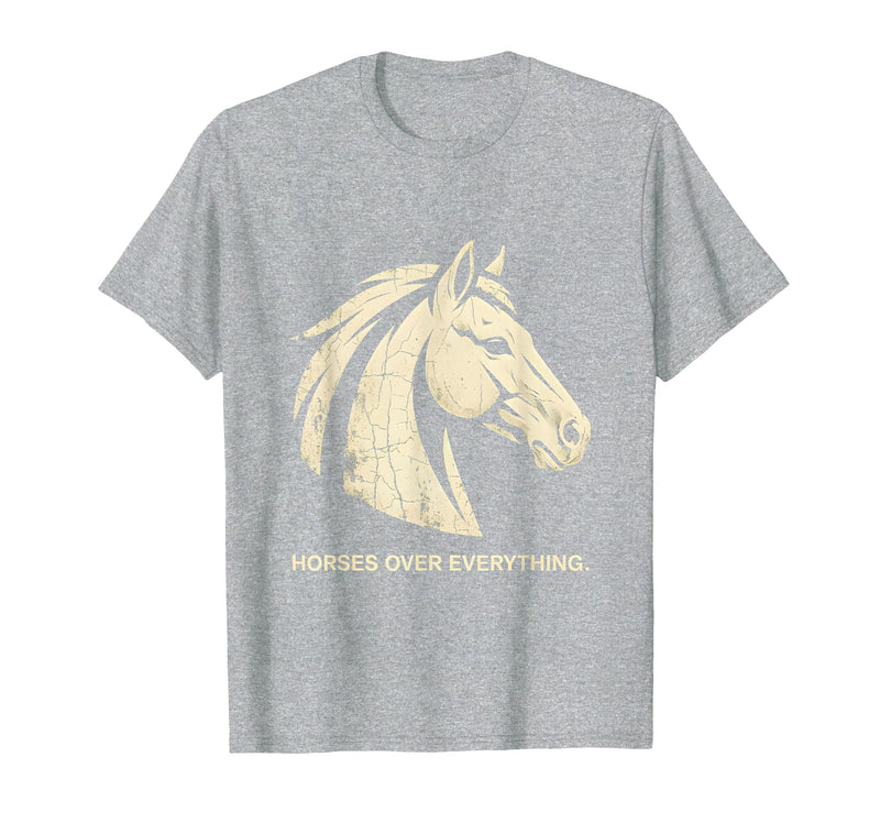 Mademark Horses Over Everything Equestrian Women Design T-Shirt - Men - Heather Grey
