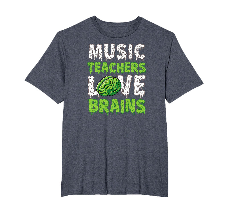 Scary Funny Halloween Party Decor and Supply Ideas Music Teachers Love Brains Funny Cute Teaching Halloween T-Shirt -